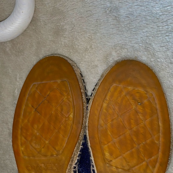 Chanel Espedrilles Cap Toe Black / Blue Denim Canvas Shoes Sz 38 / US 8 - Picture 8 of 8